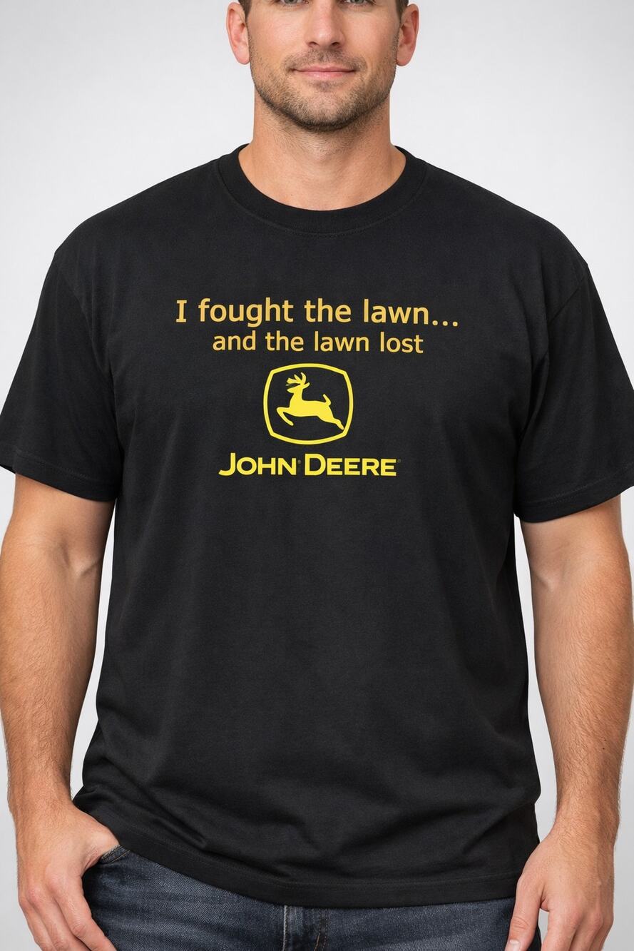 NWT John Deere I Fought the Lawn...and the Lawn Lost Men's T-Shirt Size XL